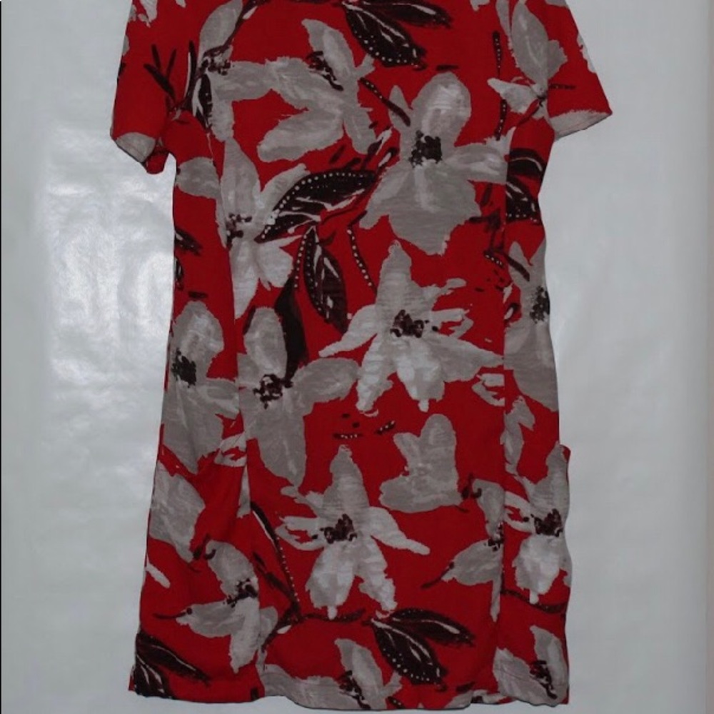 Red dress with flowers